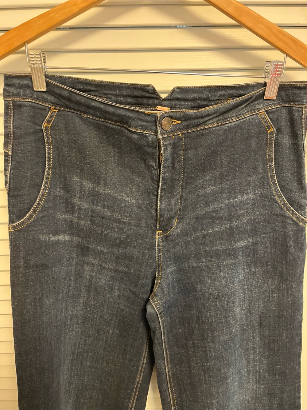 Free People Dark Indigo Wide-Leg Jeans - Picture 2 of 12
